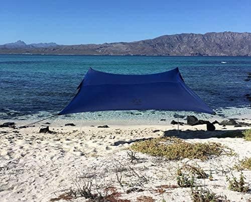 Neso Portable Beach Tent Sun Shelter with Sand Anchor - Lightweight Beach Shade Canopy - Easy Setup for Family Outings - Patented Reinforced Corners - UPF 50+ Sun Protection - 7 x 7ft - Navy — view 2