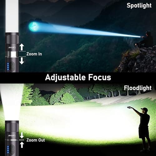 LED Torch/UV Torch Rechargeable 2 in1,Laitver 2000L Super Bright Flashlight — view 6