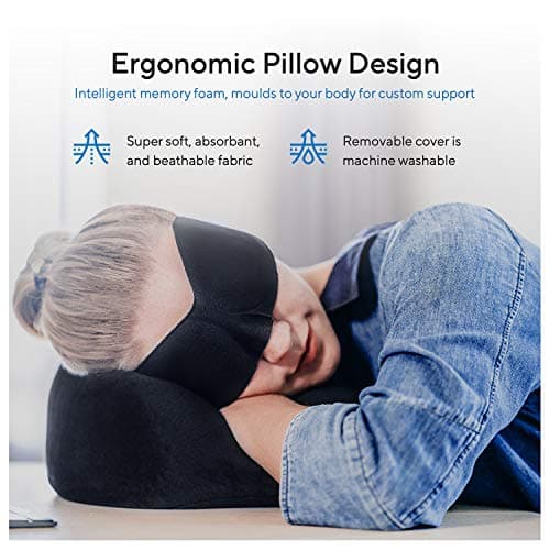 Proglobe Travel Blanket Luxury Travel Set, Ergonomic Airplane Neck Pillow 100% Memory Foam and Super Soft Fleece Blanket, Premium 3D Sleep Mask & Earplugs, Black — view 4