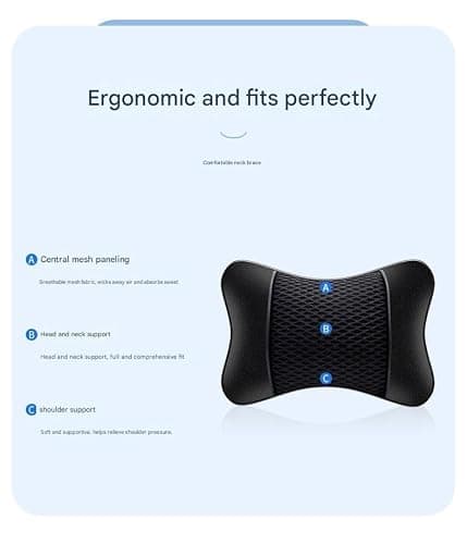 QIZUN 2Pcs Car Headrest Pillow Neck Support Set Accessories for Lexus IS300h ES-300h LS500h RC300h-F, Ergonomic Travel Cushion Comfy Seat Pillow,Beige — view 6