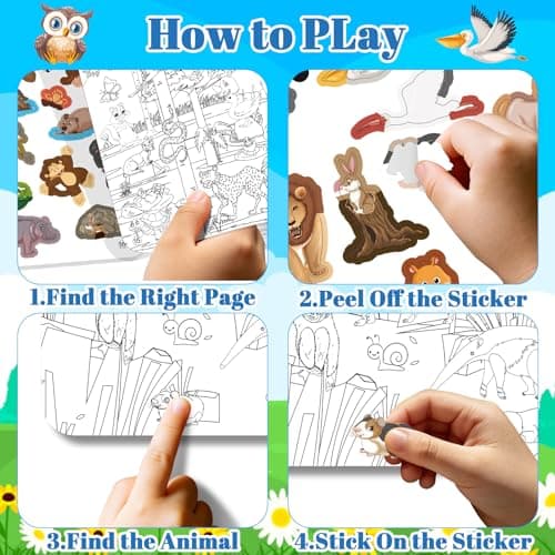 Kalysky Search and Find Sticker Book, 450+ Animals Stickers for Children — view 3