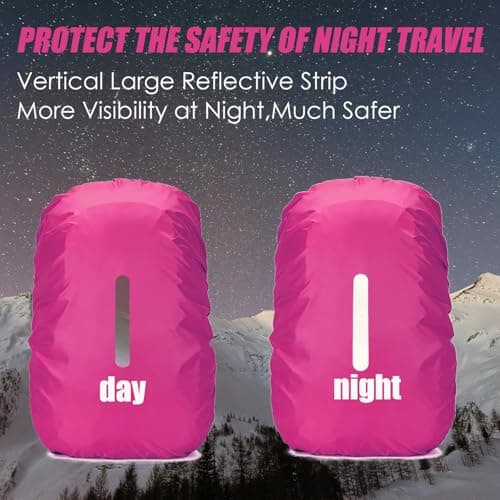 LICQIC Waterproof Rain Cover for Backpack, S (30-40L), Pink — view 5