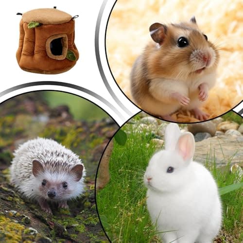 Hamster House: Thickened Padded Heat Retention, Flannel Hideaway 25x20x20cm, Windproof Structure Small Pet Tent Cabin with Case for — view 4