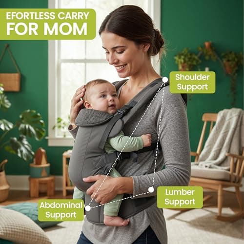 Polyester Baby Carrier- Adjustable Baby Carrier for Infants and Toddlers - Grey — view 5