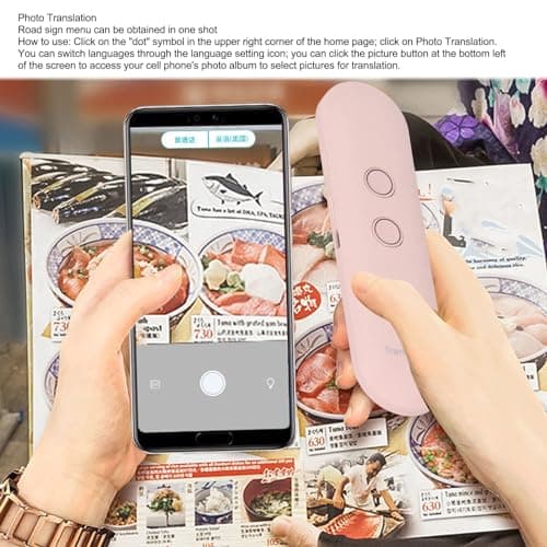 Generic Language Translator Device Support 97 Languages Two Way Real Time Text Photo Voice Translation Stick Translator Pen for Travel (Pink) — view 2
