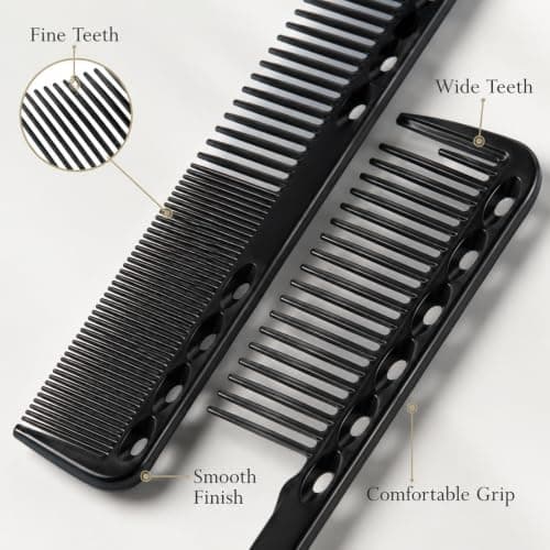 3 Pcs Carbon Fine Cutting Comb for Styling and Hair Care — view 6