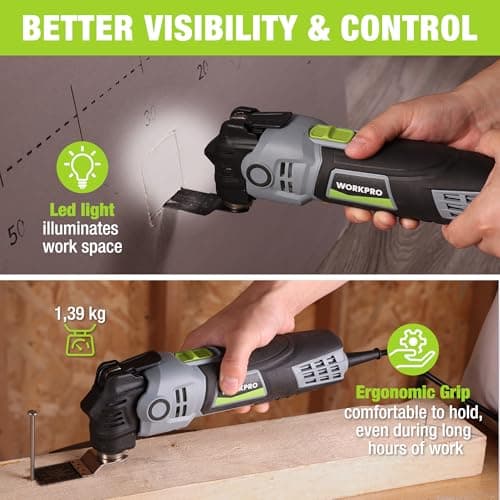 WORKPRO 400 W Oscillating Multi Tool with 6 Adjustable Speeds — view 5