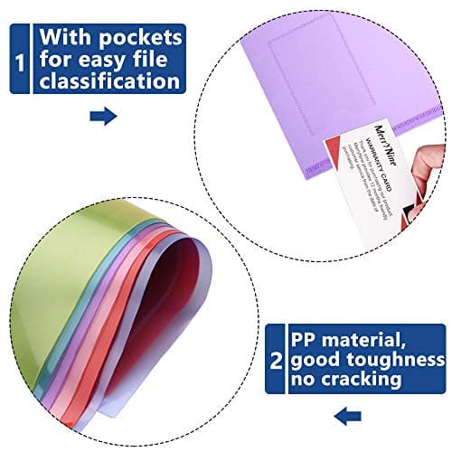 Plastic Envelopes Wallets, MerryNine 30 Pack A4 Colorful Document Folder, for School Home Work Office Organization — view 5