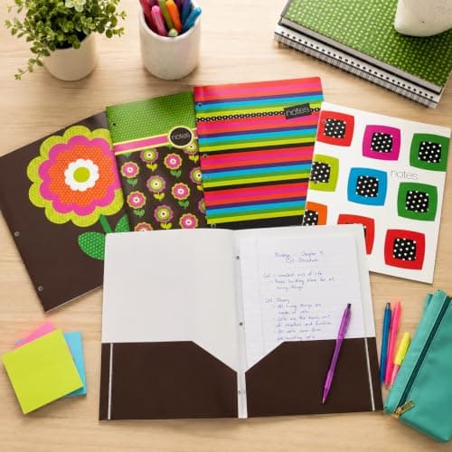 Pretty Folders with Pockets - 6 Pk Kawaii Folders Cute Plastic Poly Girls — view 4