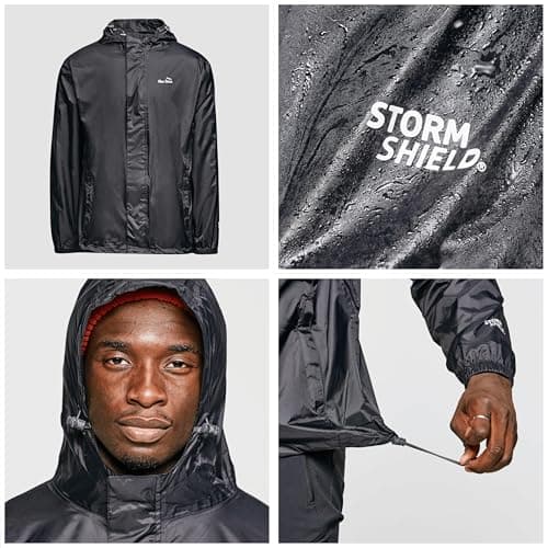 Peter Storm Men's Packable Waterproof Jacket with 2 Zipped Hand Pockets and Adjustable Hood, Pac A Mac, Rain Coat, Cagoule (UK, Alpha, M, Regular, Regular, Black) — view 6