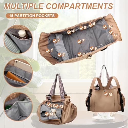 Multifunctional Expandable Travel Tote Bag - 3-in-1 Extra Large Stylish Backpack, Shoulder Bag for Travel, Beach, & Work, Blue, 32cm x 23cm x 35cm / 12.60inch x 9.06inch x 13.78inch — view 3