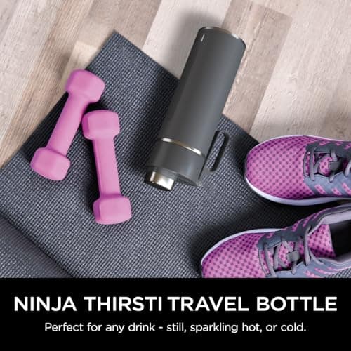 Ninja Thirsti 700ml Water Bottle with Leak-Proof Lid, Grey DW2401EUUKGY — view 2