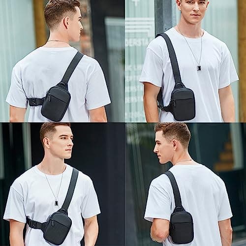 flintronic Sling Bag, Waterproof Chest Bag for Men and Women, Mini Breathable Crossbody Shoulder Bag with Zipper, Lightweight Shoulder Backpack for Travel Hiking Cycling Camping Outdoor Sports — view 2