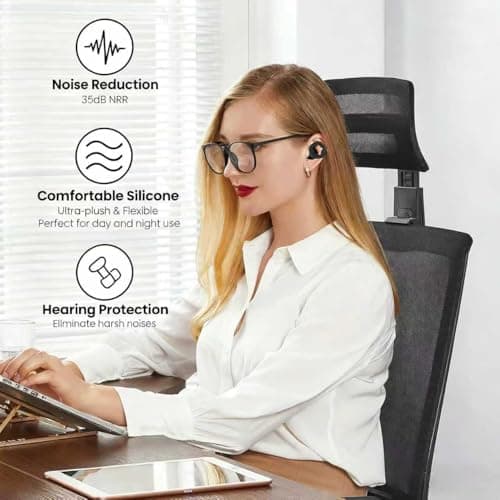 Ear Plugs for Sleep, 3 Pairs(S/M/L) Noise Cancelling Ear Plugs, Hearing Protection EarPlugs for Noise Reduction 35dB, Comfortable Silicone Earplugs for Sleep, Focus, Concerts, Study, Travel — view 2