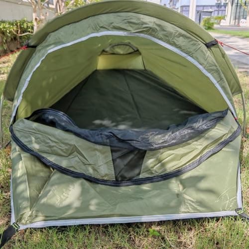 Solo Tent, For 1 Person Waterproof Camping Tent, With Aluminum Poles, For Easy Setup Windproof Shelter, For Hiking Backpacking Outdoor-Adventures(Green) — view 6