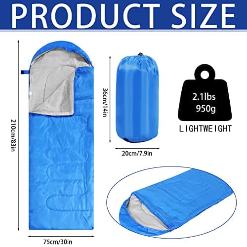 Junkin 12/36 Pcs Camping Sleeping Bags for Adult, Green, Cyan, Blue, 12 Pcs — view 2