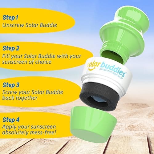 Solar Buddies Refillable Roll On Sponge Applicator For Kids, Adults, Families, Travel Size Holds 100ml Travel Friendly for Sunscreen, Suncream and Lotions — view 4