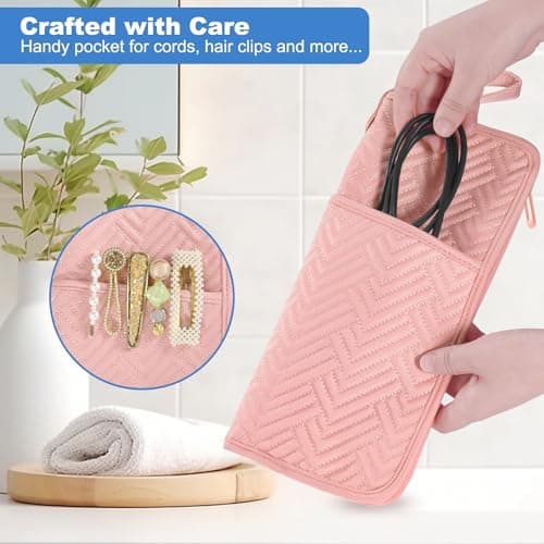 SITHON Hot Iron Holder & Mat Heat, Resistant Hair Tools Travel Bag — view 5