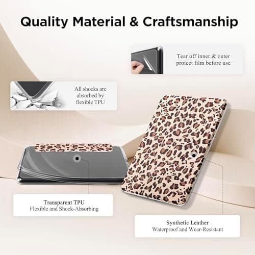 Litvana Detachable Magnetic Case for 6.8" Kindle Paperwhite (11th Generation-2021) and Kindle Paperwhite Signature Edition, Slim PU Shell Cover Case with Auto Wake/Sleep, Leopard — view 6