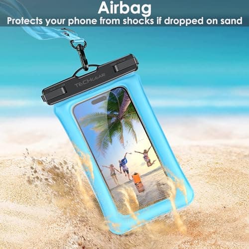 TECHGEAR Waterproof Phone Pouch, IPX8 Floating Case for Swimming, Waterproof Phone Bag with Lanyard Compatible for iPhone 17 16e 16 15 14 13, Samsung Galaxy S25 S24 S23 S22+ S21 Ultra A17 A16 A36 A56 — view 6
