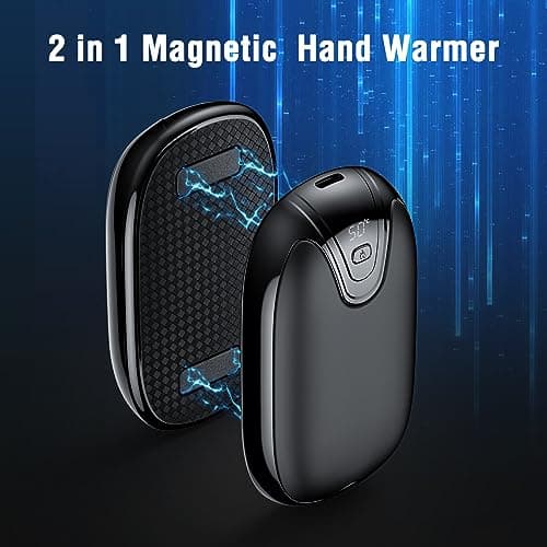 Hand Warmers,3 Heat Levels Rechargeable Hand Warmer,12 Hrs Long Lasting Portable Pocket Heater,2 in 1 Magnetic Hand warmer with LCD Digital Screen for Home Camping Hunting Outdoor,Best Winter Gift — view 2