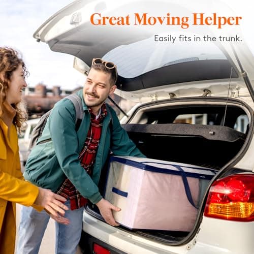 Lifewit 6 Pack Large Moving Bags with Lids and Sturdy Handles, 90L Heavy Duty Packing Organizers for Moving House, Clothes Bedding Blanket Comforter Toys Storage Bags, Transparent — view 2