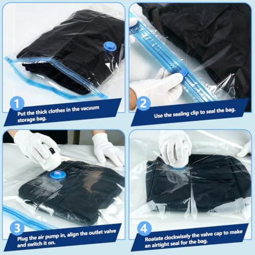 20 Pack Vacuum Storage Bags, 4 Sizes, Space Saver Bags for Clothes — view 4