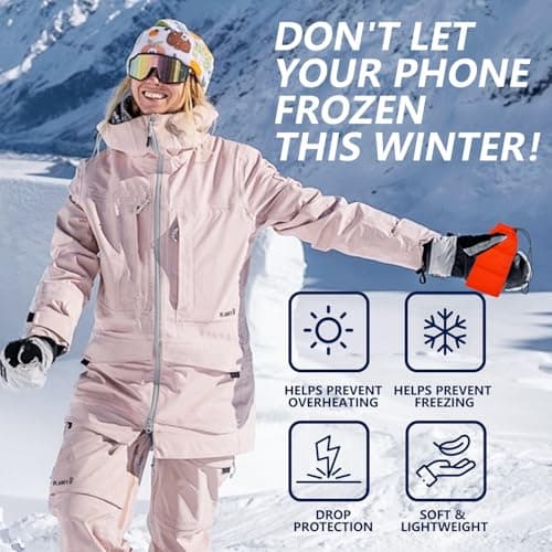 SAFACUS Thermal Phone Case for Outdoor Camping Beach Skiing - Prevents Freezing & Overheating, Extends Battery Life, Drop Proof, for Smart Phone Pouch Cover Bags (brown) — view 4