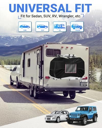 SUPAREE Bike Covers Transport Bike Covers for Outside Storage Bike Rack Cover for 2-3 Bikes Waterproof 420D Oxford Heavy Duty for Motorhome Caravan Car Hitch Travel Camping — view 5