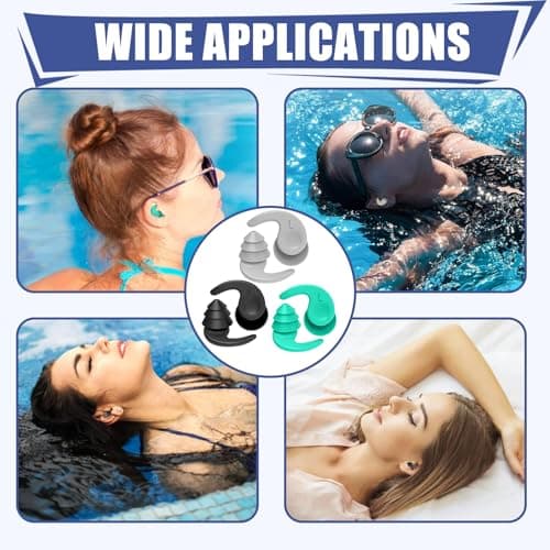 3 Pairs Waterproof Swimming Ear Plugs Reusable Silicone — view 6