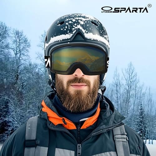 OUTDOORSPARTA Adult ski goggles (7. Black Frame, Yellow Lens) — view 6