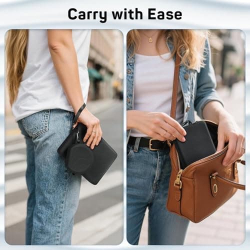 MoKo 6-7 Inch Silicone Clutch Sleeve for Kindles & E-Readers, Multi-Purpose Bag with Accessory Pouch Fits 7" Paperwhite/Colorsoft & 6.8" Paperwhite, 6" Kindles, Kobos, Nook, iPad Mini 6, Black — view 6