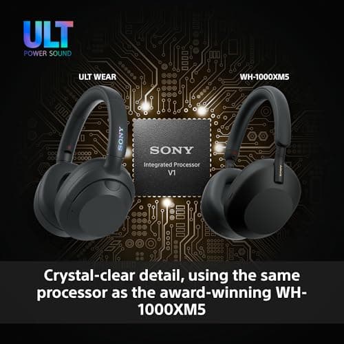 Sony ULT WEAR - Wireless Noise Cancelling Headphones, ULT POWER SOUND, Ultimate Deep Bass, Same Processor as WH-1000XM5, Clear Calls, 30hr Battery, IOS & Android - Forest Gray — view 4
