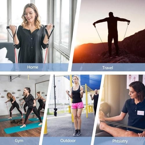 11PC Resistance Bands Set – Exercise Tubes with Handles, Ankle Straps & Door Anchor for Fitness, CrossFit, Yoga & Home Workouts (Pack of 11) — view 2