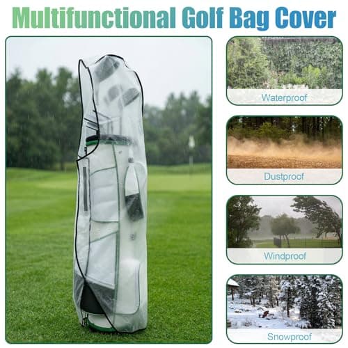YEENAIV Golf Bag Rain Cover, Waterproof Cart Bag Protection Waterproof Bag Cover, Golf Bag Accessories Easy Access — view 4