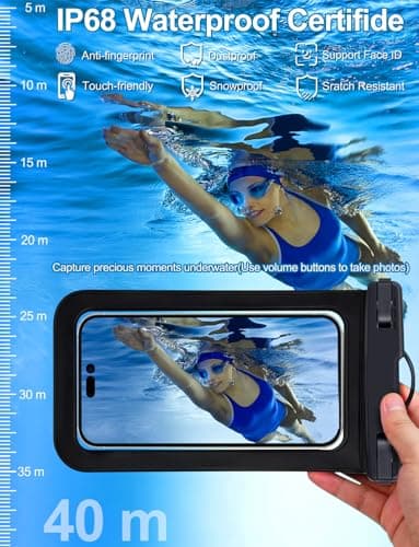 8 Pack Multicolor Universal Waterproof Phone Pouch, Large Phone Waterproof Case Dry Bag (Protection level: IP68) Outdoor Sports for Apple iPhone,Samsung,and up to 7.5" (Multicolor 8 Pack) — view 4