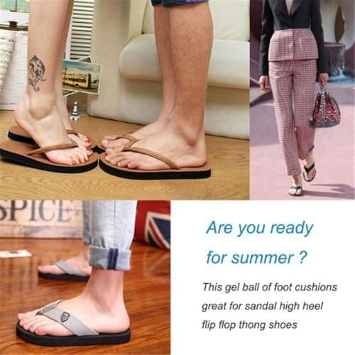 2 Pairs Thong Sandal Cushions Pad, Silicone Thong Flip Flop Cushion Clear Sandal Toe Protectors Sandal Gel Anti Slip Forefoot Cushions Inserts for Foot Protection for Sandals Men Women — view 4