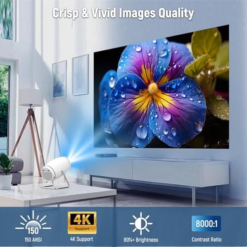 Maypug Mini Projector for Bedroom Ceiling, Portable Projector WiFi 6 Bluetooth 5.4, Built-in Software, 1080P Resolution Compatible with 4K, Automatic Keystone Correction Home Cinema Projector — view 3