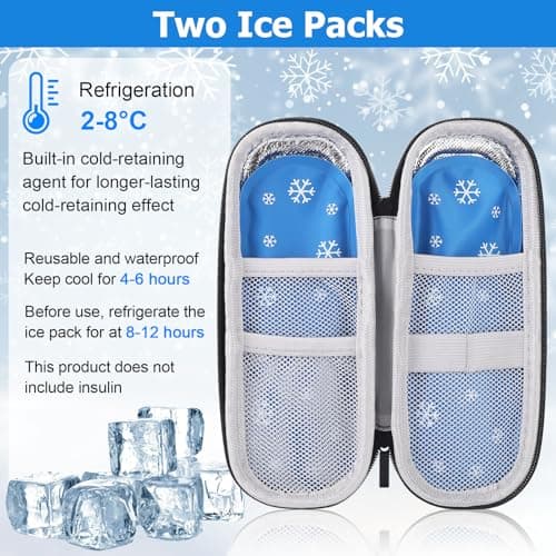 Insulin Cooler Travel Case with 2 Ice Packs, Insulin Pen Case — view 5