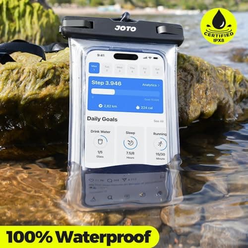 JOTO Waterproof Phone Pouch Cellphone Dry Bag Case for iPhone 17 Air 16 15 14 13 12 Pro Plus Max XR X 8 7 6S SE, Galaxy S23 S22 S22+ S21 up to 7" -Clear — view 4