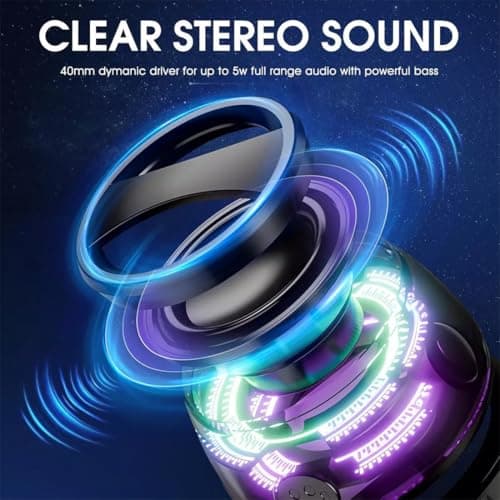FiTspi Multifunctional Magnetic Bluetooth Speaker, G200 Portable Bluetooth Speaker with Multi-RGB Color Light and Phone Holder for Phones & Metal Surfaces, Ideal for Travel, Equipped with LED — view 4