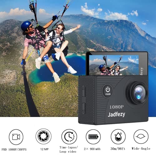 Jadfezy Action Camera FHD 1080P 98FT/30M Waterproof Underwater Cameras — view 4