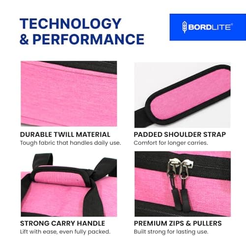 Ryanair Cabin Bag 40x25x20 Underseat Holdall – Lightweight Airline Approved Travel Duffel with Shoulder Strap for Ryanair, EasyJet, Jet2, Wizz Air & British Airways (20L) - Pink — view 4
