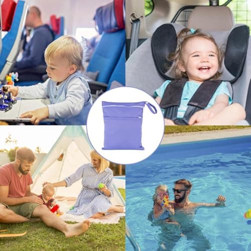ZPLASK Wet Bag, Wet Clothes Bag, Waterproof Reusable Portable Small Wet Bag, Washable Wet Bags for Swimming Camping Travel Gym Pool Beach for Storage Dry Or Wet Clothes 14.1X11.6 Inch (Purple) — view 5