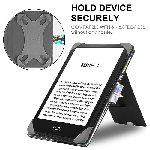 HoYiXi Universal Case for 6-6.8 Inch Pocketbook/Tolino/Sony E-Book Reader 6.8 Inch Kindle Paperwhite/6 Inch Kindle 2022 & 2019/Kobo Clara HD/Kobo Clara 2E Case Cover with Stand, Tree — view 2