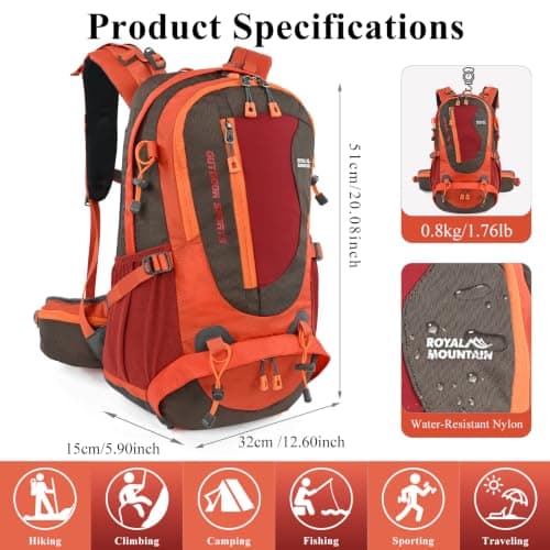 Hiking Backpack 35L, Waterproof Travel Rucksack with Shoe Compartment — view 2