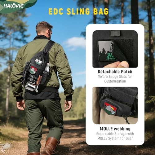 HALOVIE Sling Bags for Men, Anti Theft Crossbody Bag — view 3
