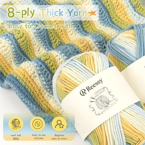 Reessy Crochet Bag Kit, Beach Wave Bag Crochet Kits for Beginners Adult — view 3