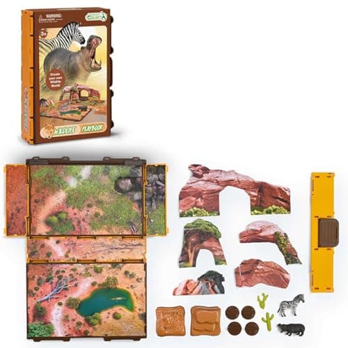 CollectA Wild Life Playbook - Mini Animal Playset, Realistic Figures & Models, Travel Toys & Portable Playsets, Gifts For Toddlers & Kids, Age 3 Years Old +