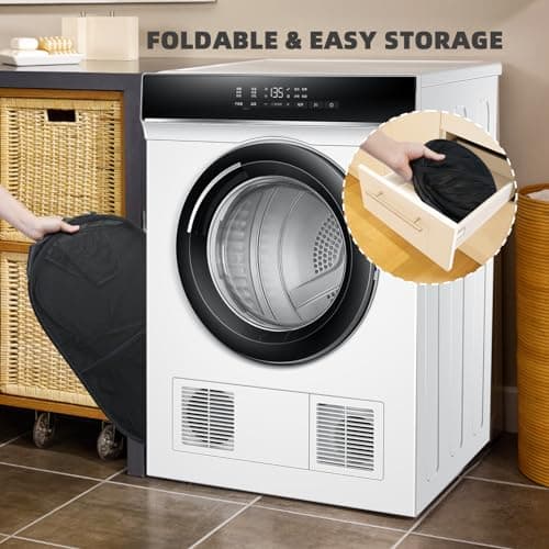 KIAYOO Collapsible Laundry Basket,Foldable Clothes Hamper 2 Compartments with Side Pocket Bag,Pop up Washing Bin Bag for Bathroom,Bedroom,College Dorm,Hotel,Travel,Black — view 3